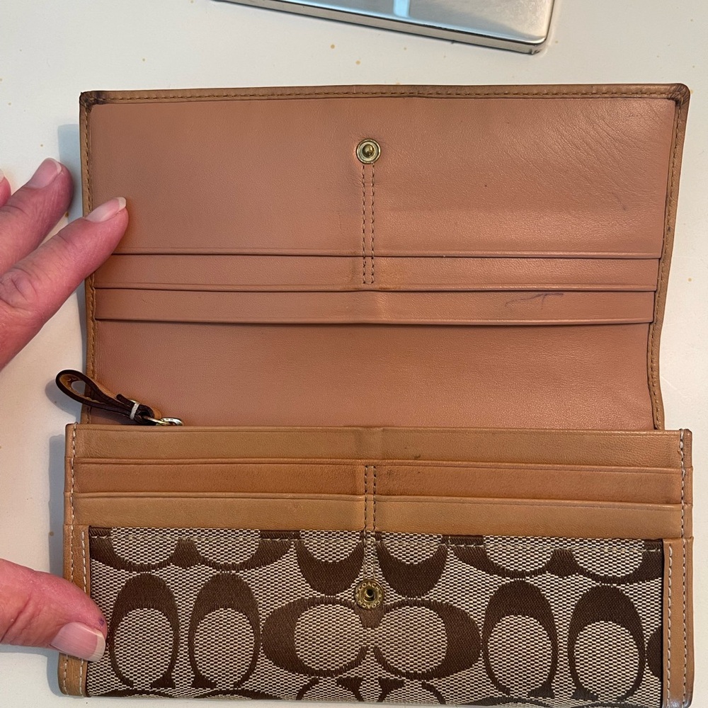 Coach Y2K Vintage Signature Jacquard Canvas Leather Hobo Shoulder bag & wallet - Picture 14 of 16